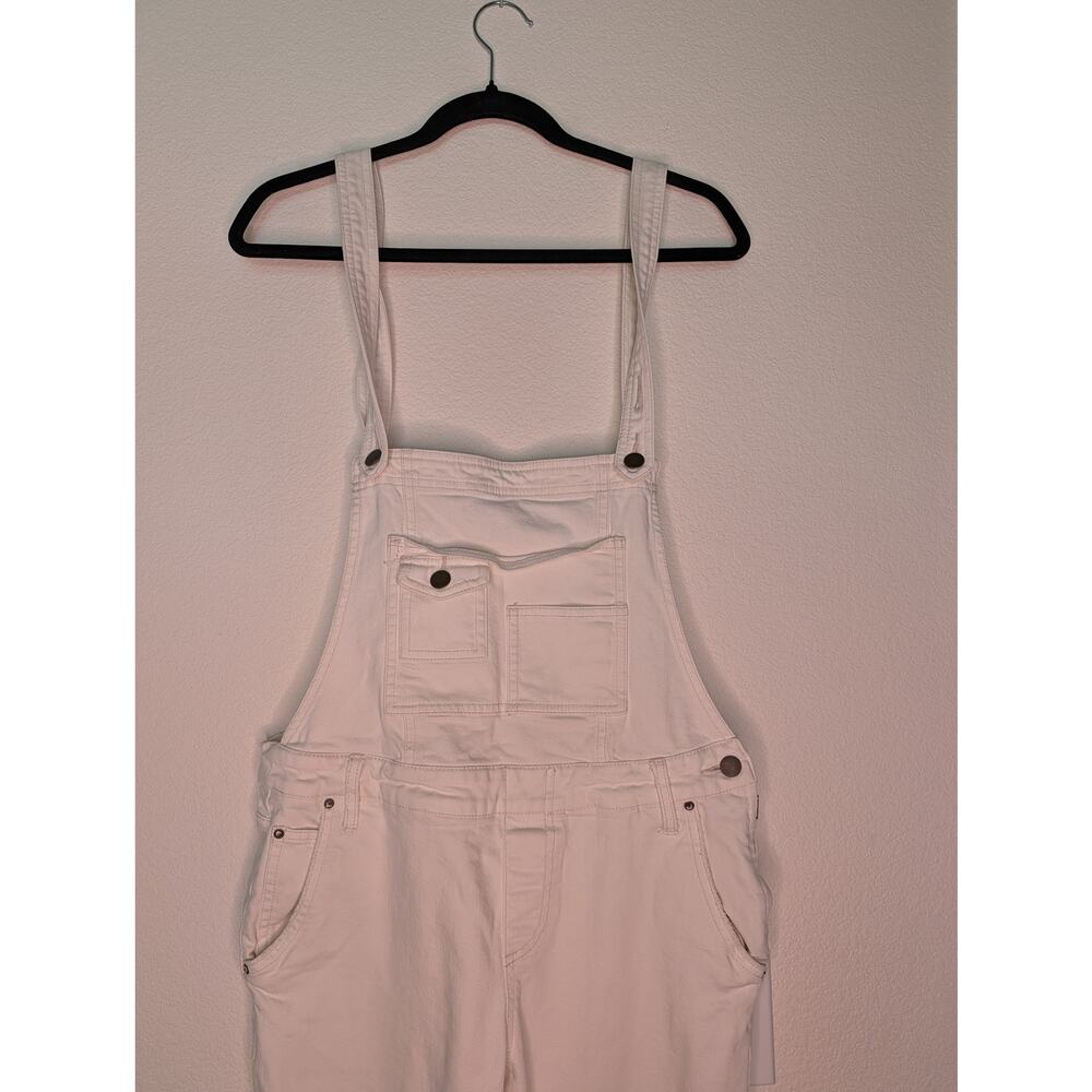 Free People Ivory Utility Denim Overalls 29 Straight Leg Workwear Utility Boho